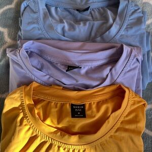 SHEIN Short Sleeve Tees - Blue, Purple, Yellow